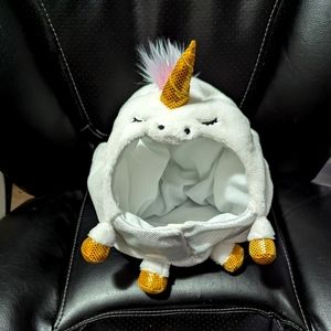 squishable undercover Unicorn Mask. White. rainbow Mane.  gold feet